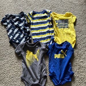 Puma Baby Onesies Set - Blue, Yellow, Gray